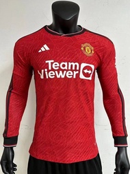 เสื้อแมนยูแขนยาว เกรดเพเยอร์ 2023/24 เสื้อฟุตบอลแขนยาว Man U Player เสื้อแขนยาวเกรดนักเตะ