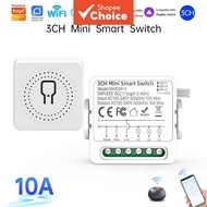 Works with 3 Gang Tuya Smart Switch WiFi Light Switch 3-way Control Mini Smart Breaker Smart Life Co