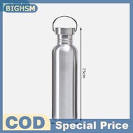 BIGHSM 350 500 600 750 1000ML Stainless Steel Bike Water Bottle Fitness Single Walled Water Bottle L
