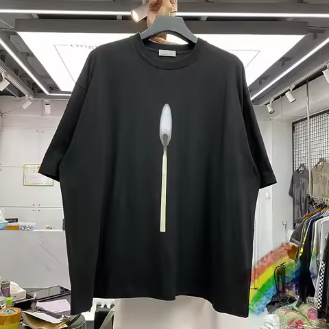 Puff Print Kanye West Candle T Shirt Men Women Best Quality Album 2 Tee Hip-Hop Tour Ye Tops Loose F