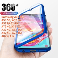360 Degree Full Cover Phone Case For Samsung A53 5G Samsung A73 5G Samsung A52 Samsung A52S Samsung A12 Samsung A02S A42 A22 A32 A72 Case With Tempered Glass Front Full Cover Case