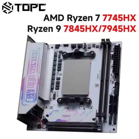 TOPC Motheboard ITX AMD R7 7745HX R9 7845HX 8945HX Mainboard DDR5*2 2*M.2 PCIe4.0 SSD 4*SATA3.0 WiFi