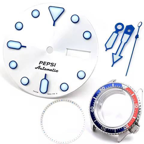 40.5mm SRPL99 NH36 NH34 Diver Watch Case Kit Blue Bracelet No logo For Seiko 5 Sports NH36 NH34 Auto