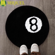 MIQUELZA 8 Ball Carpet, Anti-slip Soft 8 Ball Rug, Creative Round Skin Friendly Plush 8 Ball Mat Hoo