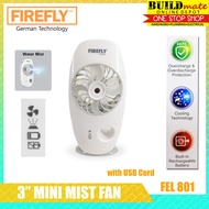 FIREFLY 3 inches Multi functional Handy Mist Fan FEL801 with Built-in Rechargeable Battery - BUILDMATE