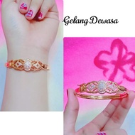 Gold Plated Adult BANGLE Bracelet 24K-21