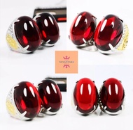 Cod Batu Akik Merah Siam Delima Bangkok Jumbo Ring Titanium High Quality