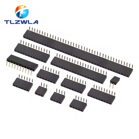10PCS 1X/2/3/4/5/6/8/10/40 PIN Single Row Right Angle FEMALE PIN HEADER 2.54MM PITCH Strip Connector