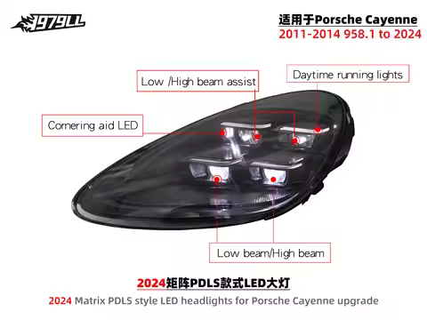 958.1 Car Headlights for Cayenne 2011-2014 Upgrade 2024 Pdls Style Full LED