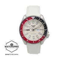 [Watchspree] Seiko 5 Sports Automatic STREET FIGHTER V Limited Edition (Unshakable Fist - RYU) White Leather Strap Watch SRPF19K1
