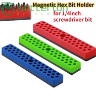 BETTER-LONTIME Screwdriver Bit Storage Organizer, 43 Holes Solid Color Magnetic Hex Bit Holder Organ