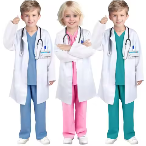 Scientific Experiment Surgical Gowns Medical White Coat Doctors Playing Nurse Uniforms Party Cosplay