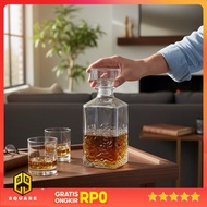 One Two Cups Whisky Decanter Glass Bottle Liquor Scotch Luxury 950ml - AL95 Original 99 Square