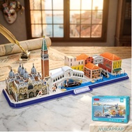 [Meaningful Gift] Venice City Line 3D Assembly Model | CubicFun MC269H Architectural Puzzle Toy
