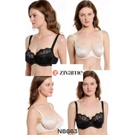 ZIVAME Women's Underwire Bra 3 Cup 4 No Foam BIG SIze 32DD to/d 40J Lace Decoration Non-Padded Bra J