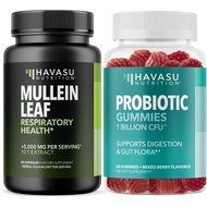 HAVASU NUTRITION Mullein Leaf Capsules + Probiotic Gummies Wellness Bundle