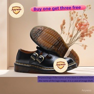 Dr.Martens Core Polley First Layer Cowhide Leisure Leather Shoes Black Double buckle Mary jane shoes