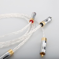 Hifi 8N OCC Copper Silver Plated RCA to RCA Cable Male Audio Cable RCA Plug to RCA