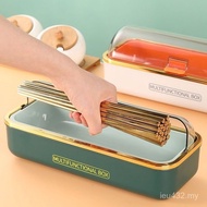 Chopsticks Box Anti-dust Tube Tableware Rack with Lid Kitchen Household Drain Storage Box Cage Spoon