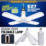 60W 6500k Foldable LED Lamp Light E27 Bulb Home Ceiling Light Spotlight Foldable Fan Blade Pendant L