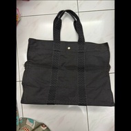 愛馬仕大手提帆布包托特包Hermes backpack in black canvas