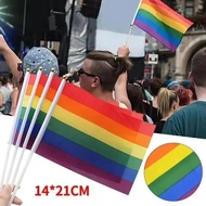 2025 New Rainbow Hand-waving Flag Lesbian Gay Bisexual Transgender LGBT Pride Flag 14x21cm Pride Mon