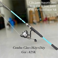 [Standing Reel Combo] 2m1 Lure Aquatic Rod + DA II Fishing Reel size 3000 + Toro Force X8 Pe Line