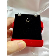 天然海珠真多麻珍珠耳钉 / Natural Akoya Pearl earrings 6mm / Semula jadi akoya mutiara anting-anting 6mm