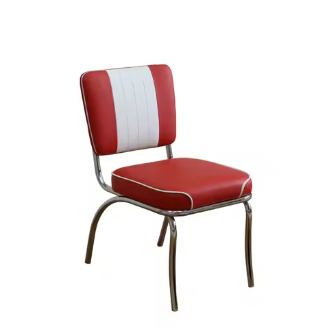 Retro American Leather 50S Style Diner Dining Set Fast Food Table and Chairs