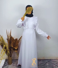 Others Gamis Putih Remaja Kekinian Baju Muslim Wanita Polos Dress Muslimah Terbaru Gamis Syari Murah