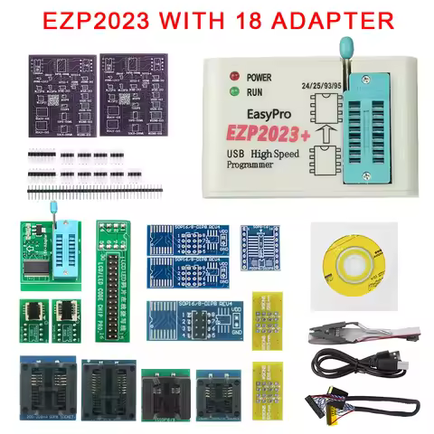 Original EZP2023 USB SPI Programmer + 12/15/18 Adapters Support 24 25 93 95 EEPROM Flash Bios for Wi