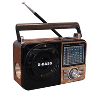 Factory Retro Wood Grain Radio Multi-Function Sale with Flashlight Card Slot Tuning Manual Bluetooth