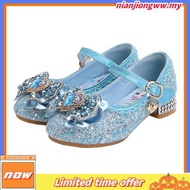 Kids Girl Shoes Frozen Elsa Shoes Crystal  Princess Sandals High Heels Soft Bottom Children Party Sh