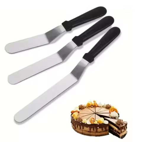 Icing Spatula Angled Stainless Steel Palette Knife Curved Offset Blade Professional Frost Cream Spat