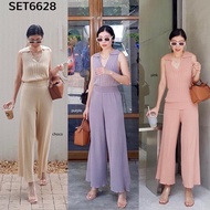 SET6628 Hyorin Sleeveless Knit Set Top & Pants