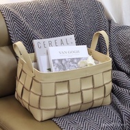 Modern Leather Light Cloakroom Decorations Living Room Household Storage Basket High-End Dirty Baske