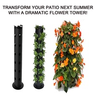 Black Standing Plant Flower Tower Gardening Flower Pot Garden Plant Container Outdoor Garden Decorat