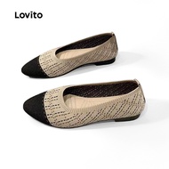 Lovito Casual Boat Shoes Colorblock Mom Shoes Boat Shoes for Women LFA89030 Kasual Kasut Bot Warna B