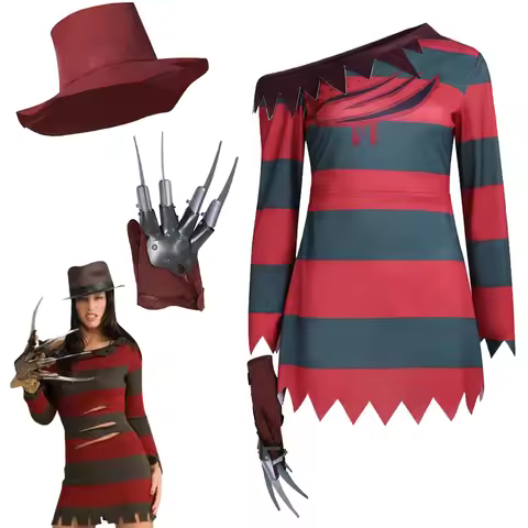 Fantasy Nightmare Street Freddy Krueger Cosplay Hat Clothing Horror Movie Costume Disguise Halloween