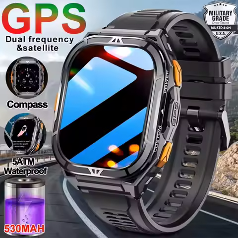 2026 New Dual Frequency GPS Outdoor SmartWatch Compass Altitude Air Pressure 5ATM Waterproof Sports 