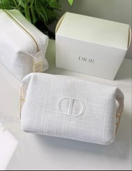 ⭐️Dior Beauty⭐️ 26年新款白色棉麻金屬CD扣大容量化妝袋 收納袋 洗漱包