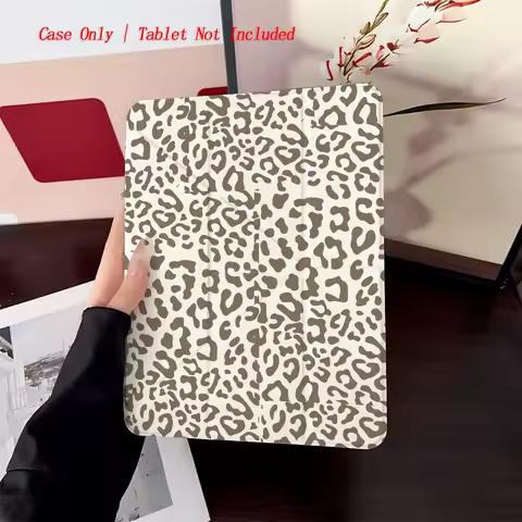 Elegant Y-Fold Acrylic Light Brown Random Art Patterns iPad Case For Apple iPad Pro 12.9 Air 3 Mini 