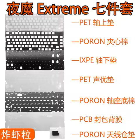 ROG Azoth Extreme keyboard sound foams pack poron plate foam IXPE film PET Foils