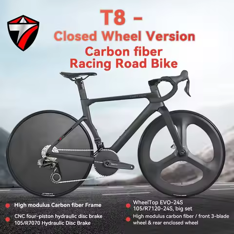 TWITTER T8 Carbon Fiber Road Bike Electronic Groupset 24Speed Hydraulic Disc Brakes Unisex Adult Bic