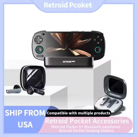 Retroid Pocket 5 Console H1 Bluetooth Earbuds Headphone RP Docking Station Long Battery Life Game Co