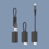 蘋果MFI認證 Lightning to USB-A便攜版快速充電傳輸線10cm -黑色