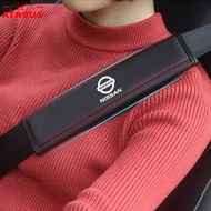 2Pcs Nissan Universal Car Safety Seat Belt Cover Leather Safety Belts Shoulder Protection For Nissan Almera Sentra Serena Grand Livina Terra Navara Teana Xtrail Sylphy Accessories