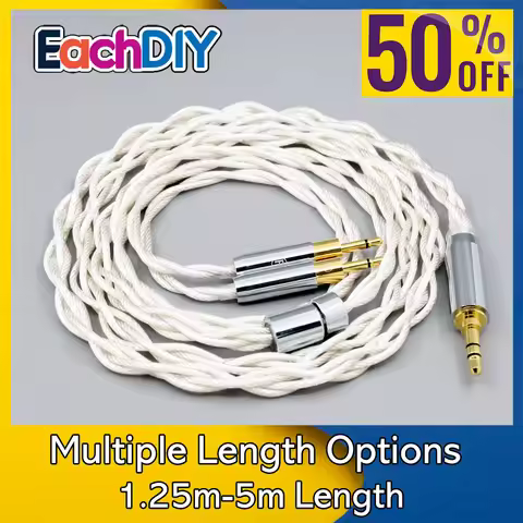 Graphene 7N OCC Silver Plated Type2 Earphone Cable For Sennheiser HD700 Headphone Dual 2.5mm pin 4 c