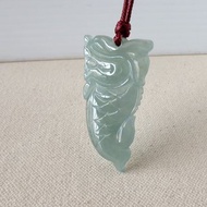 【獨占鰲頭】冰龍魚翡翠韓國蠟線項鍊*A02*招財、避邪、防小人