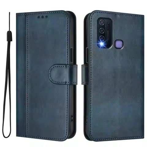 Leather Wallet Case For VIVO Y30 Y29s Y29 Y28s Y28 Y27 Y27s Y22s Y22 Y21e Y21t Y21s Y20g Y20a Y20i Y